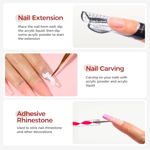 Professional Acrylic Nail Kit: Acrylic Set for Beginners with Everything for Nail Extensions - size: Acrylic Nail Kit-e