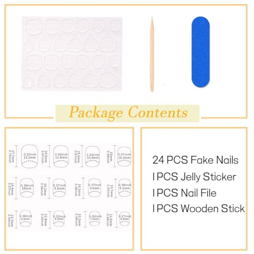 Fall Press on Nails Short Square Fake Nails Brown Ombre Glitter Designs - color: 23
