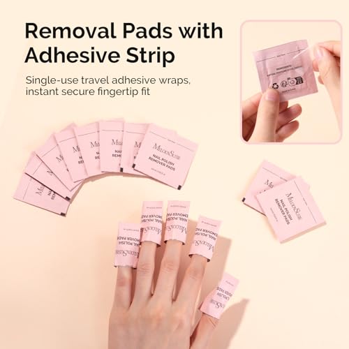MelodySusie 200PCS Wrapped Nail Polish Remover Pads with Cuticle Pusher - size: 200pcs