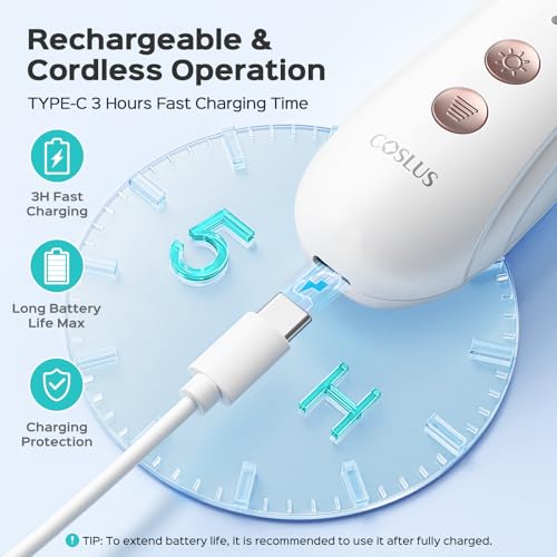 COSLUS C43 Professional Manicure Pedicure Kit, Upgrade Wider Grinder, White - color: White