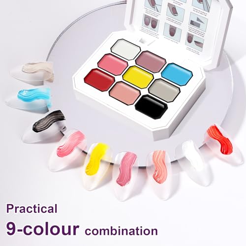 Gradient Painting Gel, 9 Colors Ombre Gel Nail Polish Oil - color: Artistic Inspiration
