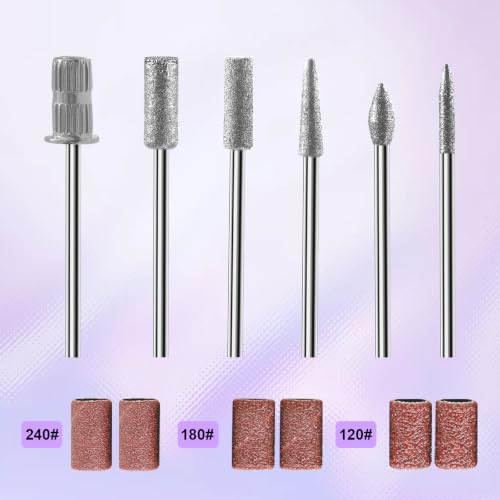 3/32'' Nail Drill Bits Set Diamond Bits and Sanding Band for Acrylic 2 Sets - color: 2 Sets Diamond and Sanding Band