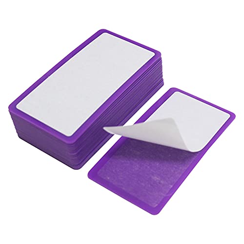 VNC 20Pcs 12X6cm Nail Art Soft Stamping Protective Shell Plastic Holder Stamper Rectangel Stamp Holder - color: A-PurPle