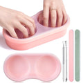 Dual Nail Soaking Bowl for Both Hands, Acetone-Proof Manicure Soak Bowl Kit - color: D3-Pink Large Soaking Area