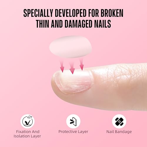 NOVO OVO Pre-cut Nail Shaped Repair Sheets Various Sizes with Slim File, Fixation & isolation layer, Bandage for Broken Nail-Surface, Recovery Protective layer for Acrylic, Easy to use 42 units - color: Various Sizes Nail Shaped Repair Sheet
