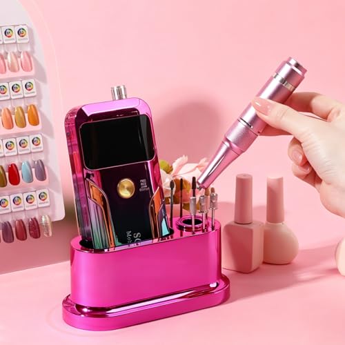 ANGNYA Nail Drill Machine Holder Efile Stand and Organizer Storage Box Case - color: Purple