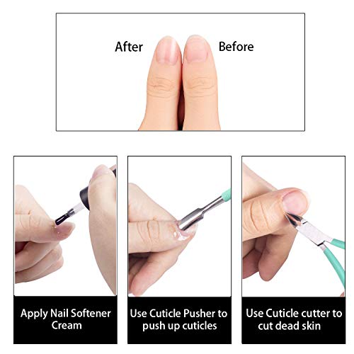 Ejiubas Cuticle Trimmer with Cuticle Pusher, Sharp Efficient Cutting, Green - color: Green