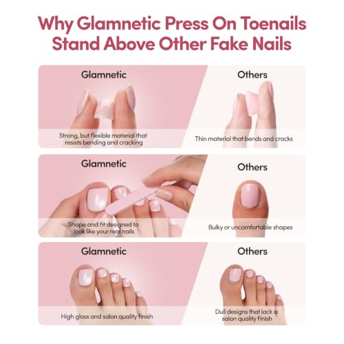 Glamnetic Halloween Press On Toenails, Natural Glazed, Boba - color: 8 - Boba