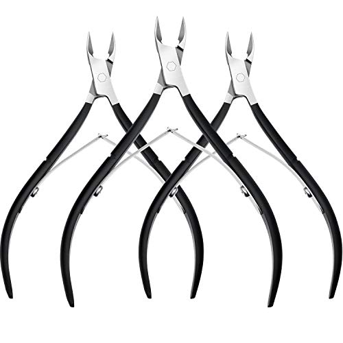 Mudder 3 Pcs Cuticle Trimmer Nipper Stainless Steel Nail Scissor, Black - color: Black