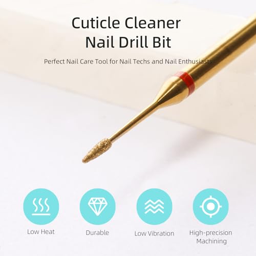 1mm Mini Cone Cuticle Clean Nail Drill Bit, Titanium Series Russian Diamond Nail Bits Professional Safety Under Nail Cleaner for Cuticle Dead Skin, Electric Nails Accessories, Fine - color: 1mm Mini Cone Cuticle Bit, size: Fine - F