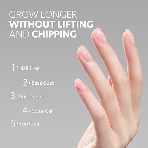 GAOY Builder Gel for Nails, 16ml Nail Strengthener in a Bottle, Nail Extension Hard Gel, Soak Off Long Lasting UV Light Cure, 1958 Crystal Pink, Base Coat Top Coat Needed - color: 16ml Crystal Pink