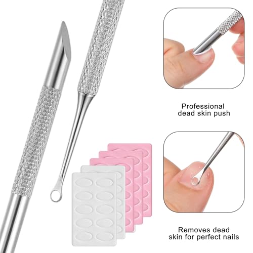 Metal Cuticle Pusher, Dual Ended Cuticle Scraper Stainless Steel