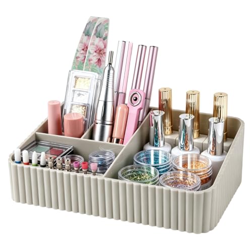 Nail Drill Holder, 10 Holes Nail Drill Machine & Bits Storage Box - color: Grey