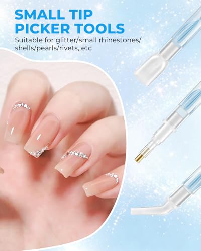 5.0 Pro Rhinestone Picker Tool Kit 16pcs, Bedazzling Pen | Diamond Art Tool - color: Blue/White