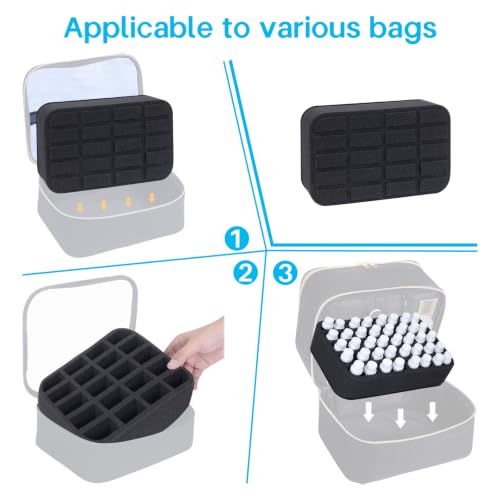 Essential oils Organizer Holder Foam Pad with Slots, can DIY - color: Black 20slots