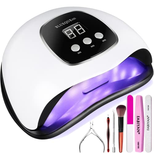 BIGBEAR UV Light for Nails,UV LED Nail Lamp for Gel Polish, Fast Nail Dryer - color: With Kit (White)