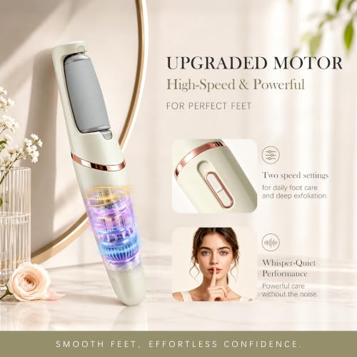 Upgraded Electric Foot Callus Remover, IRILEKI Callus Removers for Feet, Pedicure Tools for Feet, Rechargeable Portable Foot File Pedicure Tools, Foot Care for Dead Skin, for Feet & Hands (Beige) - color: Beige