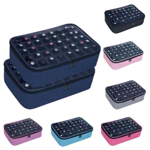 2 Pcs Small Clear Nail Polish Organizer Holds 80 Bottles Nail,Blue - color: Blue-2pcs