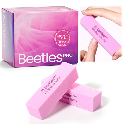 Beetles Pro Nail Buffer Sanding Block 100 Grit 4-Sided Nail - color: B-pink-050