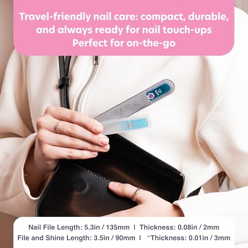 Bona Fide Beauty Czech Glass Nail File and Shiner Duo Set (Aqua) - color: Aqua