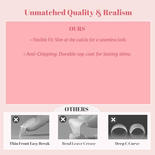 Press on Nails Medium Almond, Embossed Flower Acrylic Fake Nails, Brown French Beads 3D Floral Texture Artificial, Reusable Full Cover Glue on Nails, Stick on Nails for Women - color: Color 07