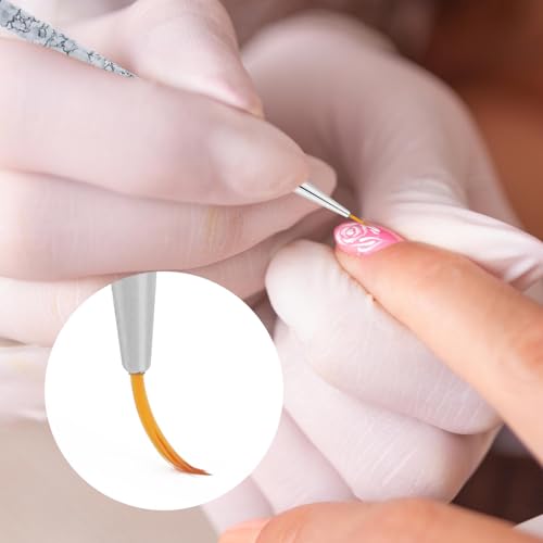 Tbestmax 6 Pcs Nail Art Liner Brushes, UV Gel Painting Acrylic Nail Brushes Striping Brushes for Short Strokes, Details, Blending, Elongated Lines 5/7/9/11/15/20mm - color: 6pcs - White