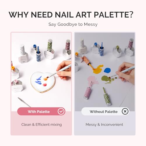 MelodySusie 1Pc Heart Resin Nail Art Palette Color Mixing Board White - color: White Heart Without Spatula.