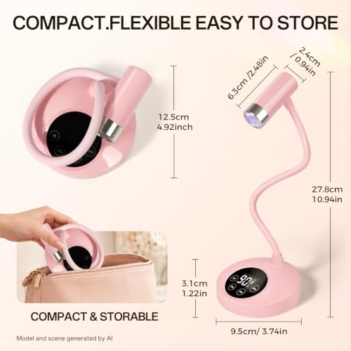 Mlogiroa UV Nail Lamp for Gel Nails Touch Sensor, Single Finger Curing Lamp