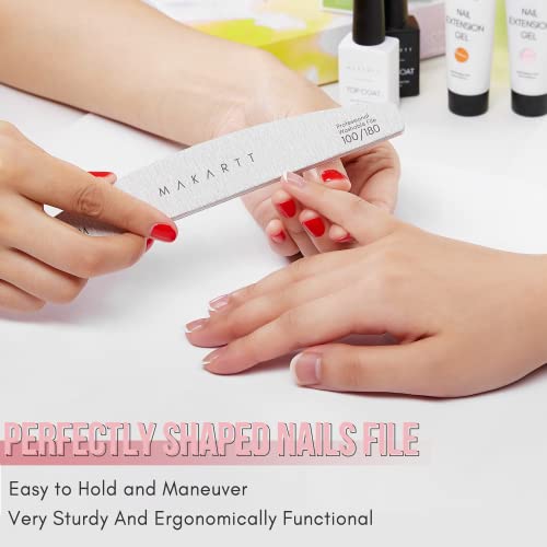 Makartt 100/180 Grit Nail Files, 10PCS Zebra Emery Boards for Nails - size: 100/180 Grit