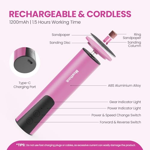 Electric Foot Callus Remover 6 Speed Adjustable for Women Mom Lover - color: Rose Pink