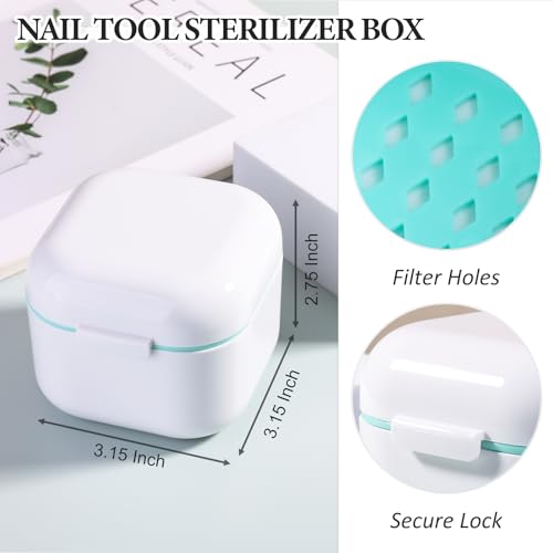 SUTOKAKA Nail Drill Bit Cleaning Box & Tool Sterilizer - color: White
