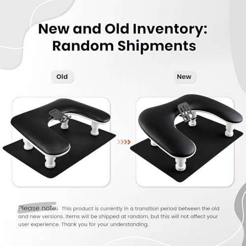 JODSONE U-Shaped Black Manicure Arm Rest for Nails Tech with Rotating 360°Built-In Phone Holder and Adjustable Nail Arm Rest Detachable Manicure Hand Rest for Salon Design (Includes Black Nail Mat) - color: Black-With Mat
