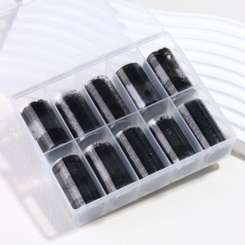 10 Rolls Black Lace Nail Foils Mixed Styles Lace Flowers Transfer Stickers - color: Black Lace Ls04