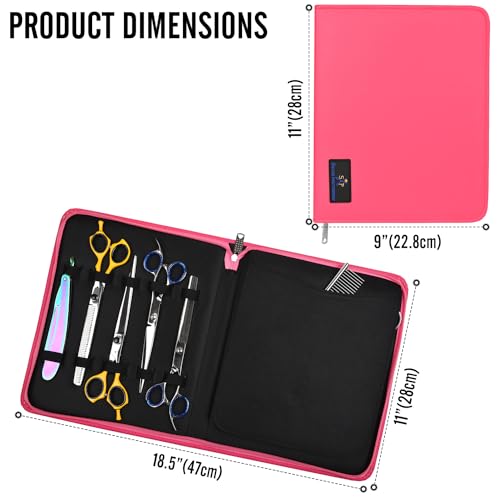 Case Holds 10 Grooming or Beauty Shears (PINK) - color: PINK