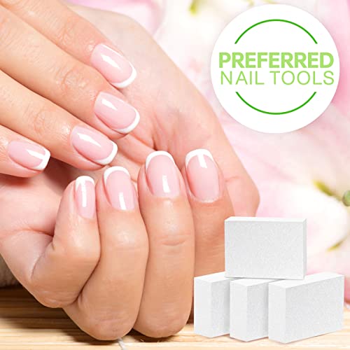 Maryton Nail Buffer Mini Block Files, 100/120 Grit, White, 130 PCS - color: White