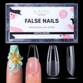 Makartt Coffin Nail Tips: Medium, 240PCS, 15 Sizes, Half Matte, Clear Acrylic, Full Cover Ballerina Press on Nails Extensions Supplies Salon and DIY Extension for Long-Lasting Manicure - size: Medium-Long
