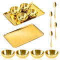 9 Pcs Gold Facial Supplies Large Gold Skincare Tray 4 Stainless Steel Facial Mask Mixing Bowls 4 Esthetician Mixing Spoons Spa Tray Esthetician Bowls for Mask Body Care Bathroom - color: Gold