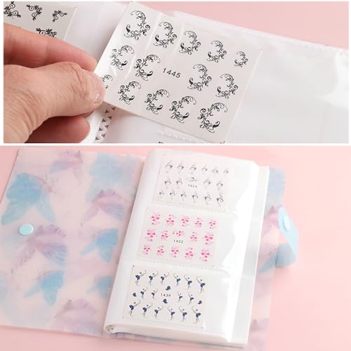 120 Slots Collecting Album for Nail Polish Strips Full Nail Wraps Toenail Stickers Storage Empty Storage Binder Book Water Transfer Nail Decals Storage Book Tools Nail Accessories - Butterfly - color: Butterfly