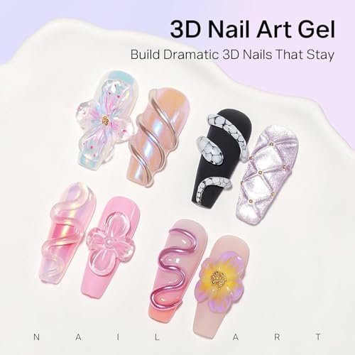MIZHSE Solid Builder Gel Clear 3D Nail Gel, Non-Stick Hand Sculpting Gels - color: 15g Clear