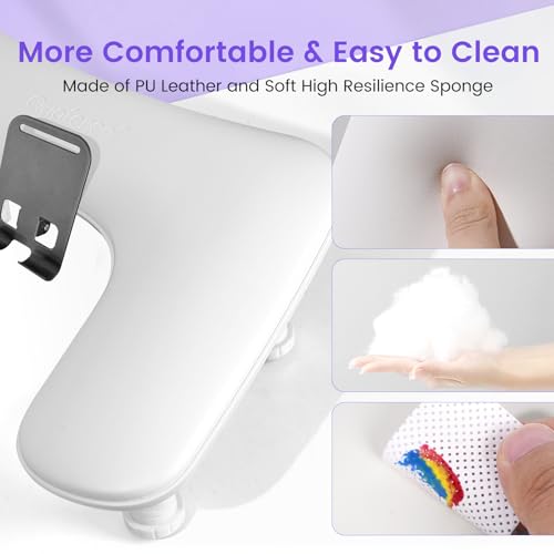 U-Shaped Manicure Arm Rest for Nails Tech with Rotating Phone Holder, White - color: 3nd Gen White