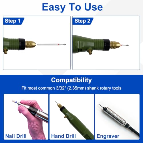 10 Pcs Diamond Grinding Bit, 200-230 Grit 2.3x4mm Oval Head - color: Red, size: 2.3x4mm