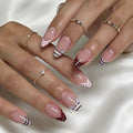 Medium Almond Press on Nails - Polka Dot, Striped - color: Color-30
