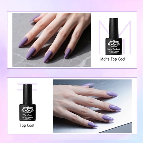JEWHITENY Poly Gel Nail Kit 14 Colors - Yellow Nude Pink Blue Purple Glitter Tones Starter Kit with UV Lamp Base & Top Coat All-in-One Gift for Women Need U V Light Curing - color: F03