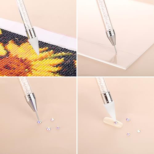 Tatuo Rhinestone Picker Tool Bedazzling Pen Dual Head, White - color: White