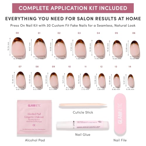 Glamnetic Press On Nails - Short Oval, Glossy Fake Nails 30 Pc Full Kit - color: 2H - High Standards