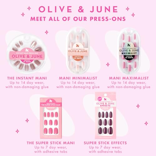 Olive & June Super Stick Press-On Nails, Organic Swirl