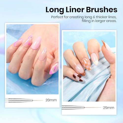 Beetles Nail Art Pens Brushes, 5pcs Nail Art Liner Brushes Set Painting - color: A-Clear-5