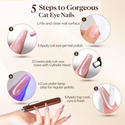AZUREBEAUTY 4-in-1 Cat Eye Nail Magnet Pen - size: 1 Count (Pack of 1)