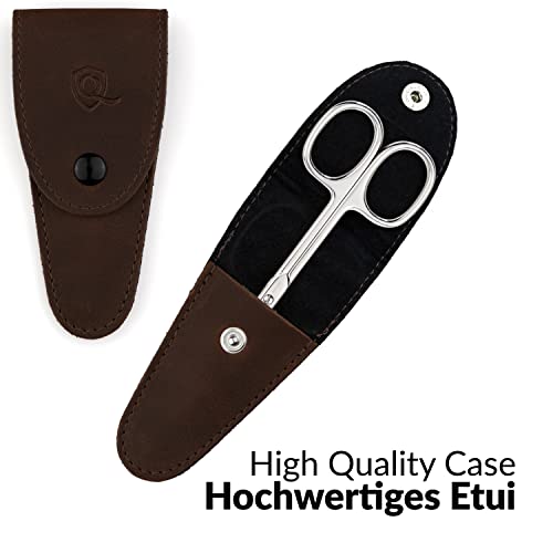 Solingen Cuticle Scissors made in Germany - with Curved Blade - Pedicure Beauty Grooming Kit for Nail, Eyebrow, Eyelash - Brown Tower Point - color: Brown Tower Point