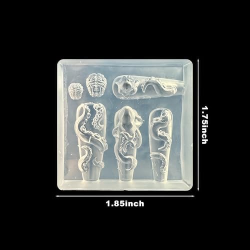 3D Octopus Nail Mold Multiple Shapes Octopuss Tentacles Silicone Nails Molds Accessories Gel Brain Art Manicure Tools - color: 3D Octopus Nail Mold